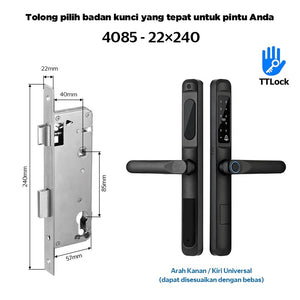 TTLOCK Smart Door Lock Fingerprint Kunci Pintu Sliding Slim Kunci Pintu Rumah Waterproof Kunci Pintu Kamar Zinc Alloy Door Lock for Sliding Door