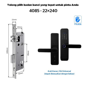 TTLOCK Bluetooth Smart Door Lock with Doorbell Kunci Pintu Sidik Jari APP Remote Unlock Password Kunci Pintu for Home Hotel Office