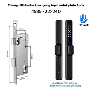 TTLOCK Waterproof Smart Door Lock Indonesia System 5 In 1 Kunci Pintu Sliding Geser Fingerprint Kunci Pintu Rumah for Aluminum Door