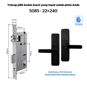 TTLOCK Bluetooth Smart Door Lock with Doorbell Kunci Pintu Sidik Jari APP Remote Unlock Password Kunci Pintu for Home Hotel Office