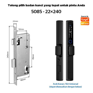 Tuya Smart Door Lock IP65 Waterproof Kunci Pintu Geser Indonesia 5 In 1 Kunci Pintu Rumah with Electronic Anti Lock for Aluminum Door