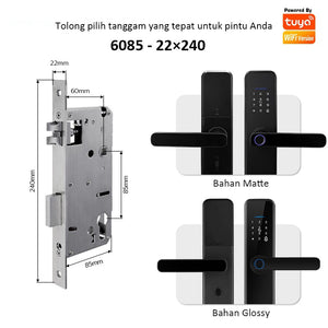 Tuya Kunci Pintu 5 In 1 Smart Door Lock with Doorbell Indonesia Kunci Pintu Sidik Jari Password Kunci Pintu Kamar with Electronic Anti-Lock