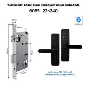TTLOCK Bluetooth Smart Door Lock with Doorbell Kunci Pintu Sidik Jari APP Remote Unlock Password Kunci Pintu for Home Hotel Office