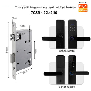 Tuya Kunci Pintu 5 In 1 Smart Door Lock with Doorbell Indonesia Kunci Pintu Sidik Jari Password Kunci Pintu Kamar with Electronic Anti-Lock