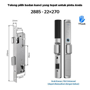 TTLOCK Waterproof Smart Door Lock Indonesia System 5 In 1 Kunci Pintu Sliding Geser Fingerprint Kunci Pintu Rumah for Aluminum Door