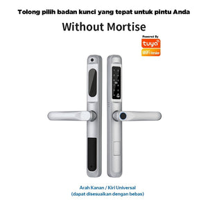 Tuya Smart Door Lock with Doorbell Fingerprint Kunci Pintu Geser Mendukung Bahasa Indonesia Pssword Smart Lock Pintu Rumah for Sliding Aluminum Door