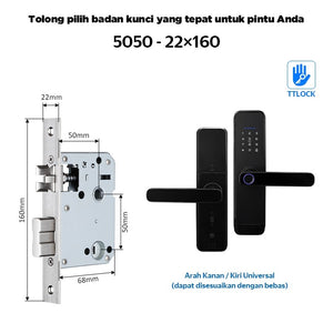 TTLOCK Bluetooth Smart Door Lock with Doorbell Kunci Pintu Sidik Jari APP Remote Unlock Password Kunci Pintu for Home Hotel Office