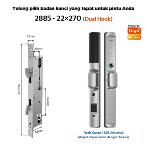 Tuya Smart Door Lock IP65 Waterproof Kunci Pintu Geser Indonesia 5 In 1 Kunci Pintu Rumah with Electronic Anti Lock for Aluminum Door