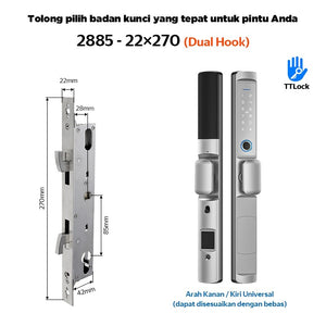 TTLOCK Waterproof Smart Door Lock Indonesia System 5 In 1 Kunci Pintu Sliding Geser Fingerprint Kunci Pintu Rumah for Aluminum Door