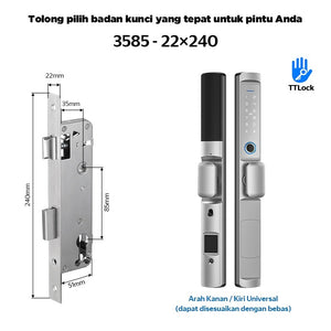 TTLOCK Waterproof Smart Door Lock Indonesia System 5 In 1 Kunci Pintu Sliding Geser Fingerprint Kunci Pintu Rumah for Aluminum Door
