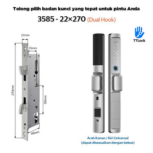 TTLOCK Waterproof Smart Door Lock Indonesia System 5 In 1 Kunci Pintu Sliding Geser Fingerprint Kunci Pintu Rumah for Aluminum Door