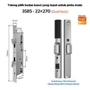 Tuya Smart Door Lock IP65 Waterproof Kunci Pintu Geser Indonesia 5 In 1 Kunci Pintu Rumah with Electronic Anti Lock for Aluminum Door