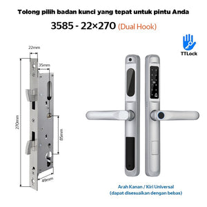 TTLOCK Smart Door Lock Fingerprint Kunci Pintu Sliding Slim Kunci Pintu Rumah Waterproof Kunci Pintu Kamar Zinc Alloy Door Lock for Sliding Door
