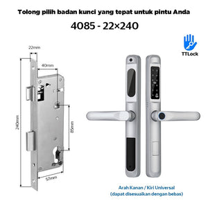 TTLOCK Smart Door Lock Fingerprint Kunci Pintu Sliding Slim Kunci Pintu Rumah Waterproof Kunci Pintu Kamar Zinc Alloy Door Lock for Sliding Door