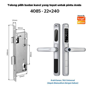 Tuya Smart Door Lock with Doorbell Fingerprint Kunci Pintu Geser Mendukung Bahasa Indonesia Pssword Smart Lock Pintu Rumah for Sliding Aluminum Door