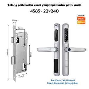 Tuya Smart Door Lock with Doorbell Fingerprint Kunci Pintu Geser Mendukung Bahasa Indonesia Pssword Smart Lock Pintu Rumah for Sliding Aluminum Door