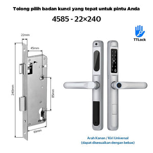 TTLOCK Smart Door Lock Fingerprint Kunci Pintu Sliding Slim Kunci Pintu Rumah Waterproof Kunci Pintu Kamar Zinc Alloy Door Lock for Sliding Door