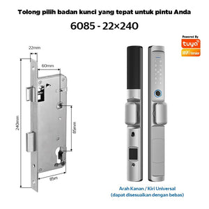 Tuya Smart Door Lock IP65 Waterproof Kunci Pintu Geser Indonesia 5 In 1 Kunci Pintu Rumah with Electronic Anti Lock for Aluminum Door