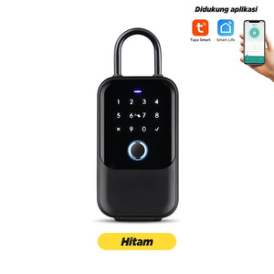 Tuya Bluetooth Smart Key Safe Box Kotak Kunci Dinding Digit Alloy Electronic Safe Deposit Box Portable Waterproof Key Box