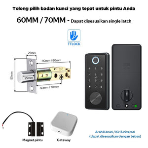 TTLOCK Digital Lock Fully Automatic Fingerprint Smart Door Lock Kunci Pintu Kamar without Handle Smart Home Password Kunci Pintu