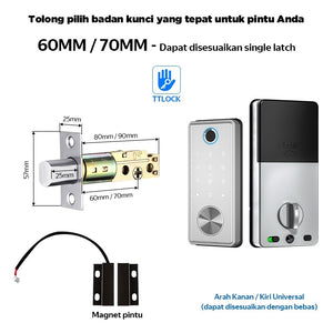 TTLOCK Digital Lock Fully Automatic Fingerprint Smart Door Lock Kunci Pintu Kamar without Handle Smart Home Password Kunci Pintu