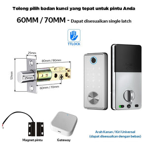 TTLOCK Digital Lock Fully Automatic Fingerprint Smart Door Lock Kunci Pintu Kamar without Handle Smart Home Password Kunci Pintu