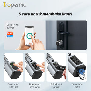 Tuya Smart Cylinder Lock Fingerprint Password Silinder Kunci Pintu for Home Bluetooth Digital Smart Door Lock