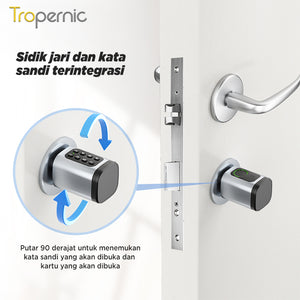 Tuya Smart Cylinder Lock Fingerprint Password Silinder Kunci Pintu for Home Bluetooth Digital Smart Door Lock