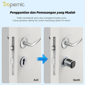 Tuya Smart Cylinder Lock Fingerprint Password Silinder Kunci Pintu for Home Bluetooth Digital Smart Door Lock