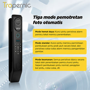 Tuya Fully Automatic Smart Door Lock with Security Camera 3D Face Unlock Indonesia Kunci Pintu Rumah Security Door Kunci Pintu with 6068 Mortise